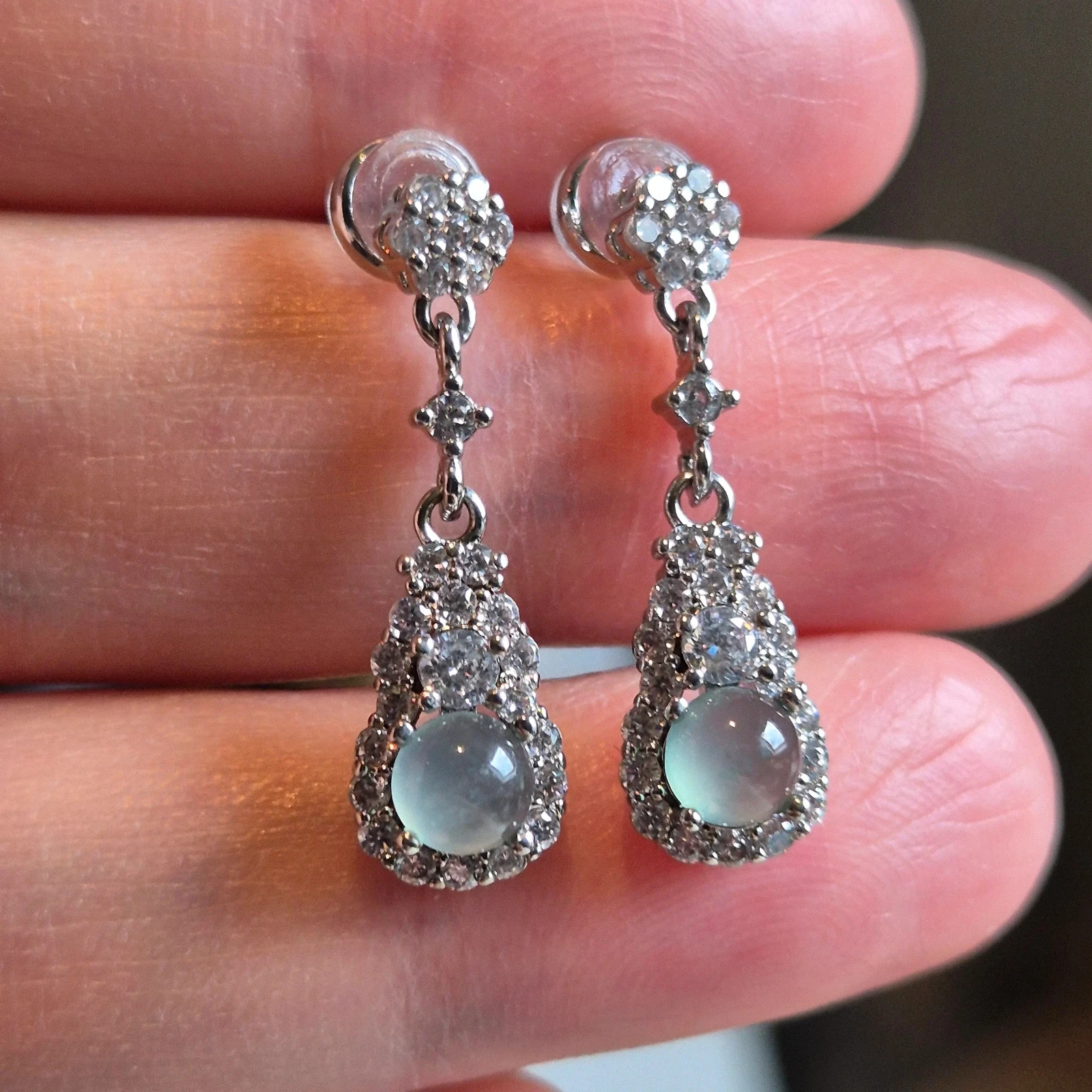 Natural type A jadeite jade earrings